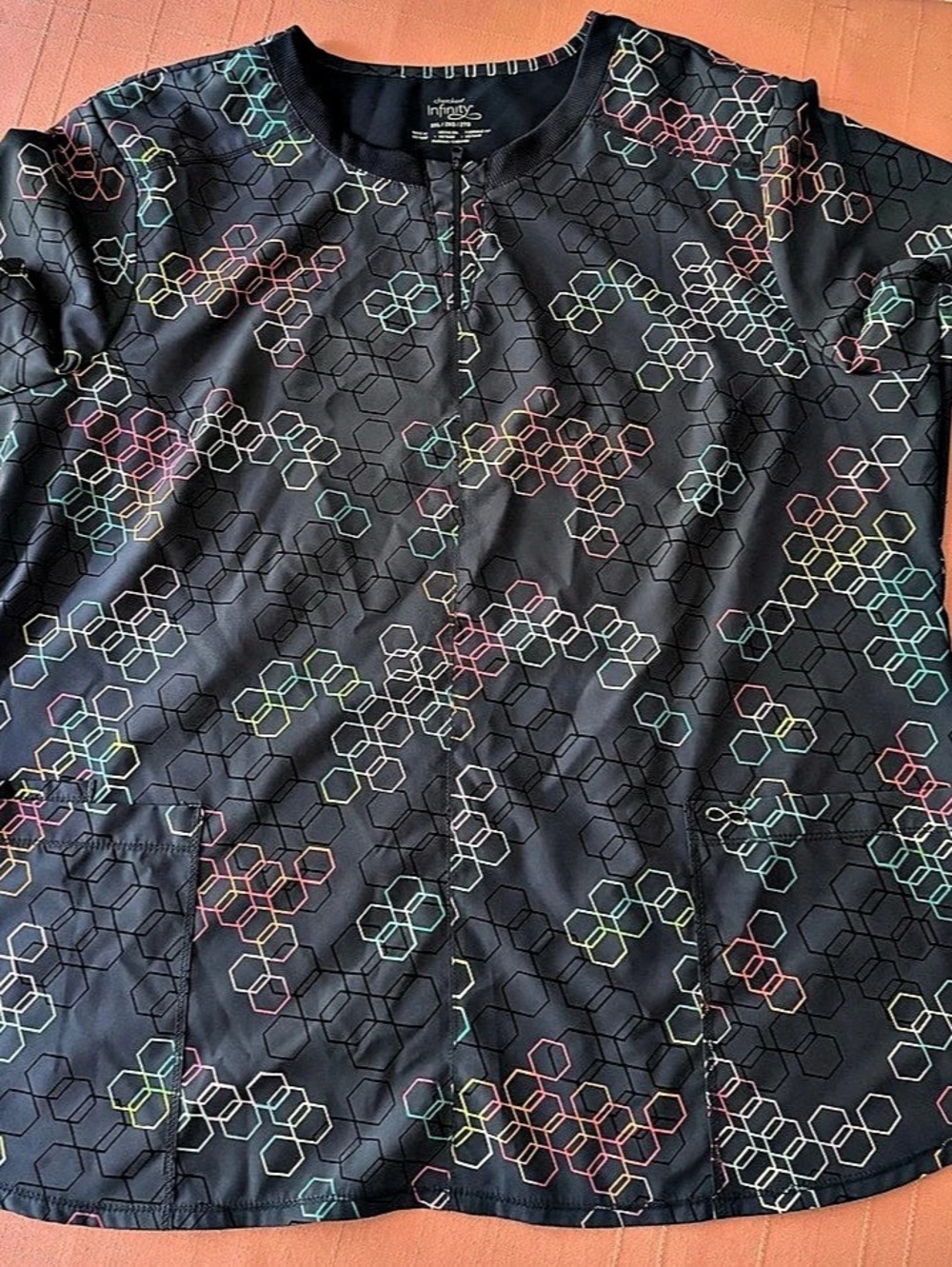 Cherokee Infinity Geometric Print Top Black 2XL Like New